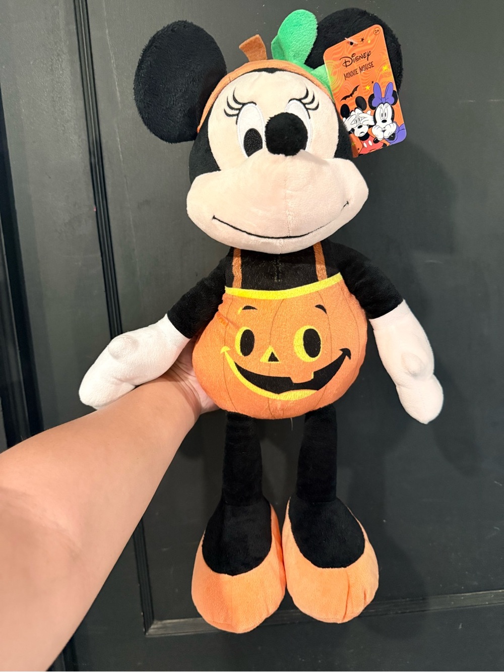 Disney Minnie Mouse Plush in Pumpkin Costume - Orange, Black, Green